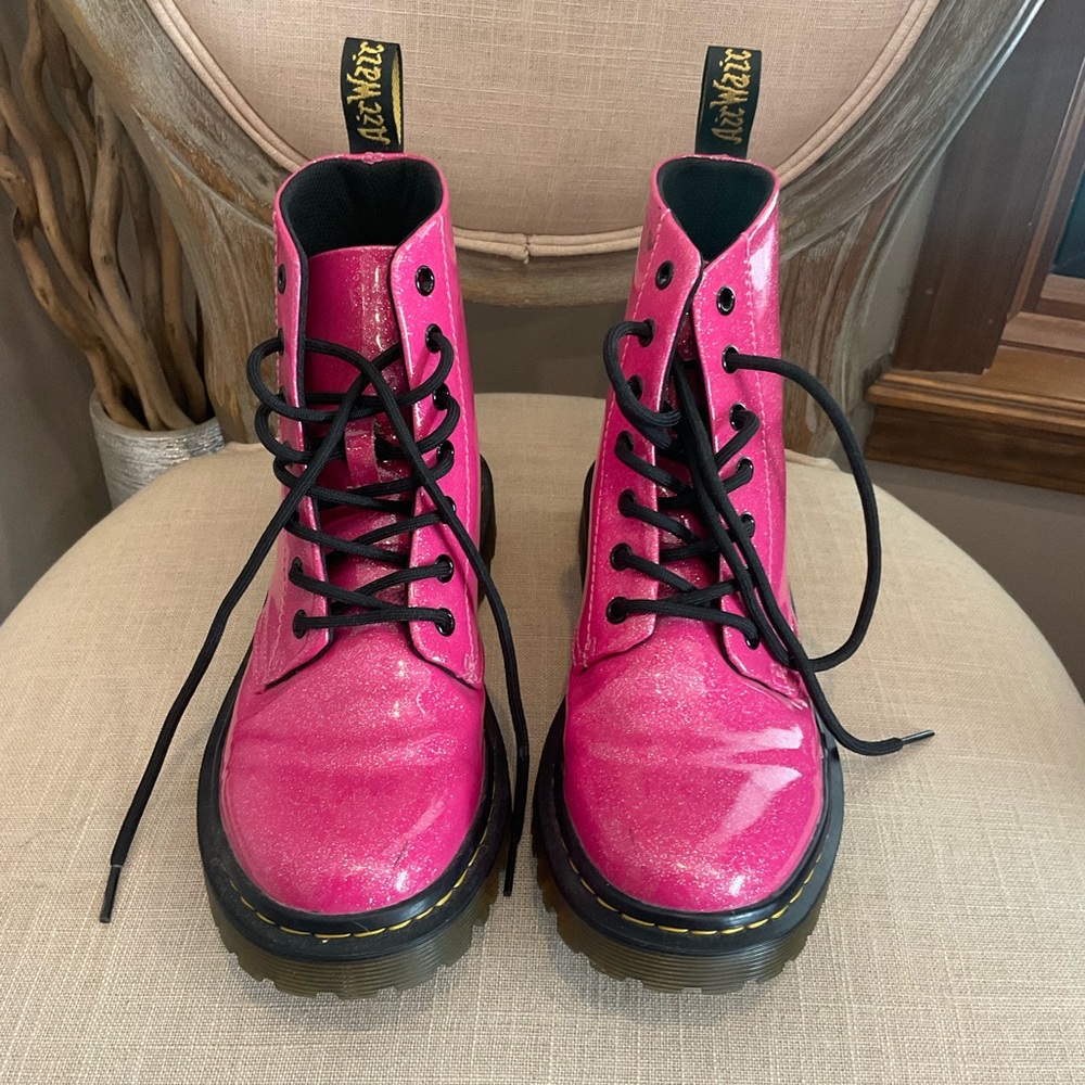 Dr. Martens Luana Pink Glitter Boots